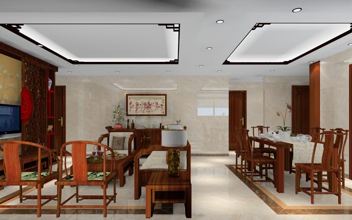 网信快3家装：拉萨龙湖春江名城120㎡的中式风格装建鉴赏